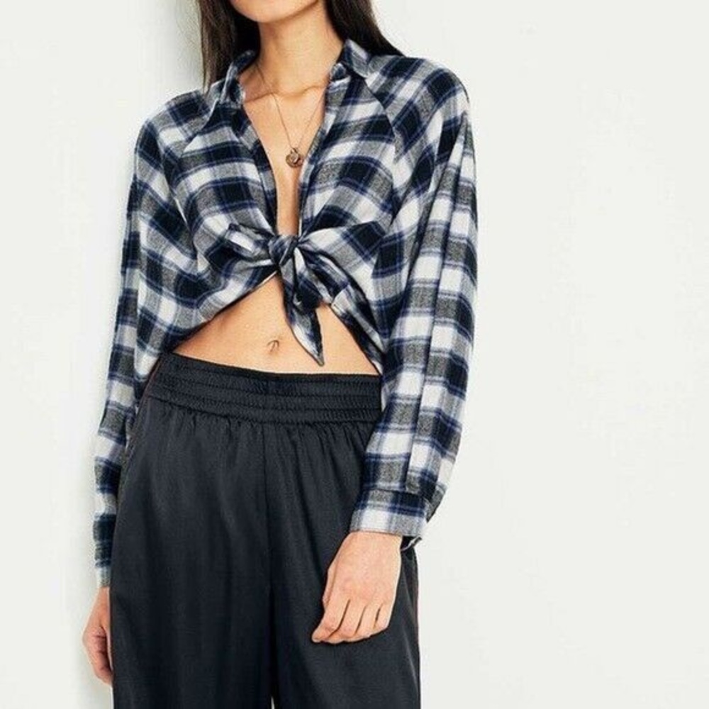 BDG Urban Outfitters Tie Front Flannel